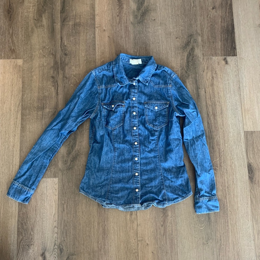H&M Blue Denim Button Down Shirt
